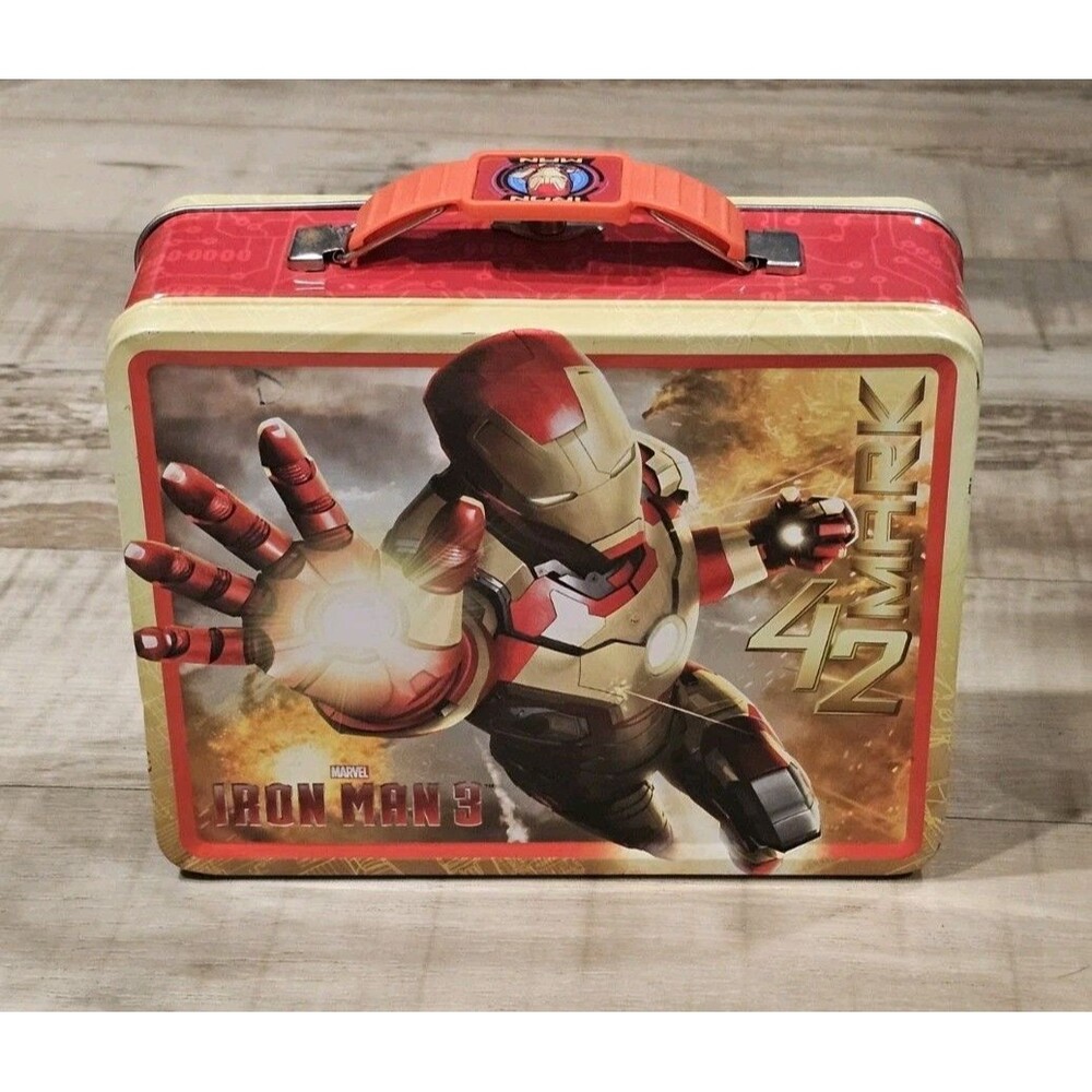 Tin Box Co. Marvel Iron Man 3 Mark 42 Metal Tin Lunchbox 2013 Avengers Kids
